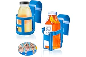 JOHIUX 2 Stücke Getränkehalter Poolrand,2 Stücke Unterschiedliche Stile Poolside Cup Holder,Whirlpool Getränkehalter,Getränkehalter Ohne Verschütten,Wasserbecher-Hängehalter für Schwimmbecken,Poolzubehör