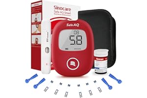 Kit de prueba de diabetes inteligente Sinocare Safe AQ, monitor de azúcar en sangre con 25 tiras reactivas sin codificación y 25 tiras Twist Lans