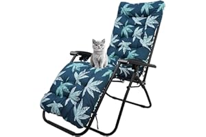 CUSHSUNR Sun Lounger Cushions Only, 170 * 53 * 8cm Sunlounger Cushion Replacement with Top Cover, Garden Lounger Cushions Recliner Chair Seat Pads Sunbed Cushion for Garden Patio Yard Beach, Green