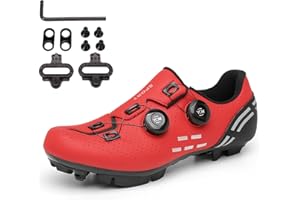 PENXZT Mountain Bike Shoes for Mens Outdoor MTB Cycling Shoes Compatible with Shimano SPD 2-Bolts Pedals with Cleats, Road Biking Riding Shoes