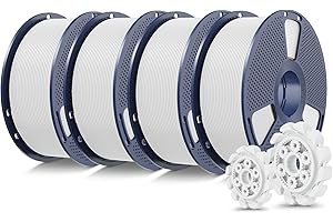 SUNLU Filamento PLA+2.0 1.75 mm 4KG, Mejora del PLA Plus para Impresoras 3D, Precisión +/- 0.02mm, 4 Carretes de 1KG (2.2 Libras), Blanco