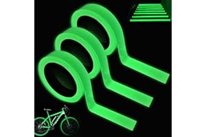 FDJZXW 3 Rollen Fluoreszierendes Klebeband, Leuchtband, Glow in the Dark Tape, Leuchtender Leuchteffekt, Selbstklebend Ohne Klebstoff zu Hinterlassen für Treppen, Wände, Bühnenbedarf (10MM x 5M, Grün)