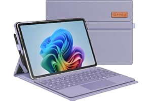 FINTIE Case for Microsoft Surface Pro 12 Inch 1st Edition (2025), Multiple Angle Viewing Portfolio Business Cover with Pocket & Stylus Holder, Compatible with Type Cover Keyboard, Lilac Purple