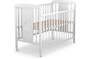 MUNDIBEBÉ Cuna para bebé, Modelo Cielo. 1 Lateral abatible y 5 Posiciones de somier