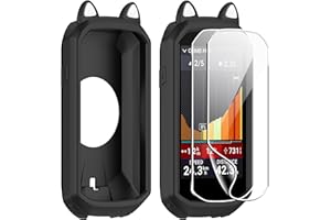 zZjoOoj Funda de silicona compatible con Garmin Edge 1050, 2 Piezas Protector de Pantalla para Garmin Edge 1050(NO Vidrio Templado), Funda Protectora a Prueba de Golpes (Negro)