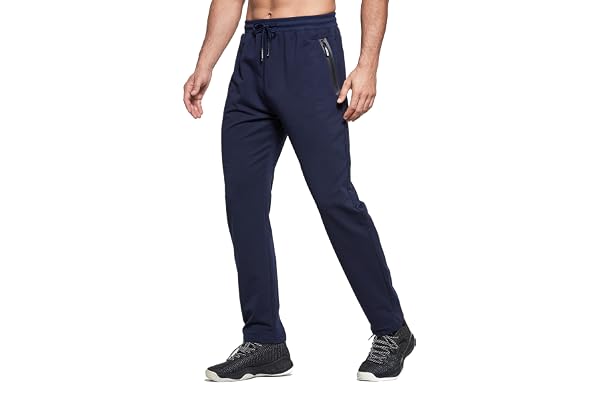 HCSS Jogging Homme Survêtement Pantalon Sport Décontracté de Ceinture Elastique Poche Zippée