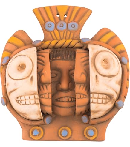 Tumia LAC Xipe Totec – Figura De Cerámica Azteca, Dios De La Primavera, Hecha A Mano En México, Comercio Justo (L11xH20 Cm)