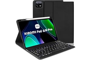 AGARELE Tastatur Hülle für Xiaomi Pad 6 11 Zoll 2023 [QWERTZ Deutsch Tastatur], Slim Schutzhülle Tastatur mit Stifthalter, Magnetisch Kabellos Abnehmbare Tastatur für Xiaomi Pad 6 Hülle Mit Tastatur