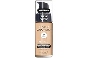 Revlon Colorstay Liquid Foundation Makeup for Combination/Oily Skin SPF15 Medium to Full Coverage (30ml) Matte Finish, Buff (150) Unisex