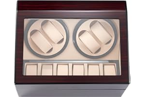 NOSTHEART Remontoir Montre Automatique Rotate Remontoir à Montres 4 + 6 Boîte à Remontoir de Rangement en Le Bois avec Moteur Silencieux pour Remontage Mécanique de Montre