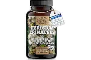 ‎SCHEUNENGUT Lions Mane 1950mg -WICHTIG: 30:1 Extrakt (=58500mg Hericium Erinaceus pro Tagesdosis) +30% Polysaccharide +5% Beta Glucan -Lions Mane Kapseln- Vegan + Laborgeprüft DE SCHEUNENGUT®