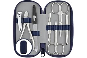 marQus Solingen Germany Zestawy do manicure dla kobiet i mężczyzn z cążkami do paznokci – wysokiej jakości zestaw do pielęgnacji zawierający obcinacz do paznokci i szklany pilnik do paznokci, zestaw