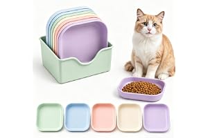 10 pcs Platta kattskålar platt, delar platt kattskål set, kattmatningsskål