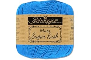 Frida's Wollhaus Scheepjes 50 g Maxi Sugar Rush Häkelgarn Filethäkeln Baumwolle 87 Farben (215 | Royal Blue)