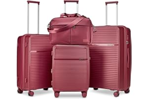Joyway Juego de 4 Maletas, Equipaje Set de Cabina Viaje, Ultraligero ABS Rígidas Giratorias de 360°, Trolley Maleta Expandibles con Cerradura TSA Incluidas 1 Bolsa Impermeable