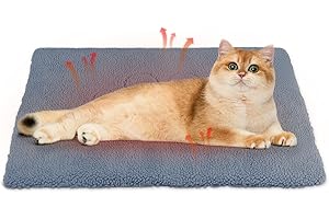 ANWA Self Heating Cat Pad - 76x51cm Machine Washable, Heated Cat Bed & Heating Mat, Non-Slip Self Warming Pet Pad for Indoor/Outdoor Cats