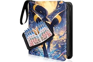 Holyhcx 50 Pages Classeur Carte Imperméable,400 Cartes Album Carte,Portable Porte Carte,Livre Carte avec Fermeture éclair,Double Face Albums pour Cartes à Collectionner,Cadeau Noël/Anniversaire