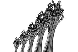 deleyCON 100 Sztuk Opaska Kablowa 100 mm x 2,5 mm (10 cm x 0,25 cm) Tworzywo Sztuczne Uchwyt Kablowy Mocowanie Kabli Bardzo Duża Wytrzymałość na Rozciąganie Odporność na Rozerwanie Czarny