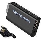 PS2 à HDMI,Ozvavzk Playstation 2 vers HDMI(480i,576i,480p) Video Convertisseur AV vers HDMI Adaptateur avec Sortie Audio de 3
