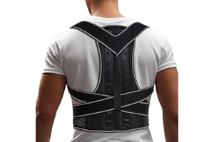 GRISHA Posture Corrector for Men and Women - Comfortable Upper Back Brace, Adjustable Back Straightener Support for Neck, Shoulder and Back M