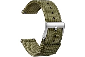TStrap Nylon Watch Strap 20mm - Quick Release Watch Band Soft Black - Canvas Military Wtach Bands for Men Ladies – for Smart Watch Bracelet Replacement with Clasp - 18mm, 20mm, 22mm 24mm