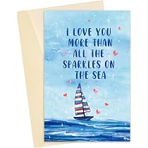 Biglietto Di Auguri Di Compleanno Con Busta – Design Vela E Barca A Vela – Per Uomo E Donna, Senza Testo Interno – Formato 11,5x17 Cm