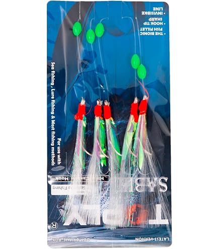 Pack De 5 Appâts Sabiki – Crevettes Phosphorescentes, Hameçons 1# à 6#, Leurres De Pêche Mer Et Eau Douce