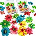KASTWAVE Edible Flower Cupcake Toppers, Set of 70 Pcs Mixed Size Flower Birthday Cake Toppers Multicolour, Family Cupcake Wedding Cake Birthday Party Food Decoration