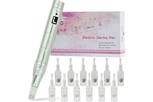 ‎TBPHP TBPHP M1 professionelles elektrisch derma pen mit LCD Bildschirm und 7 stufen(Inkl.12 köpfe Patronen)-Silber