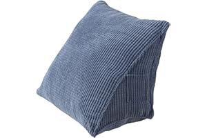 Gecheer Rückenkissen,Dreieckskissen Komfortables Keilkissen mit Reißverschlusstasche Dreieck Keilpolster Kleines Rückenstützkissen Kissen für Büro-Heimbett-Sofa weich und bequem, waschbar Blau