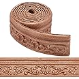 HASTHIP® 30Ft Vintage Wall Border Sticker, 3D Embossing Trim Decal, Peel Stick Foam Molding Trim Self Adhesive Crown Molding Wallpaper Border for Home Decor, Photo Frames, and Walls (Brown)