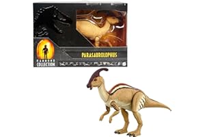Mattel Jurassic World Toys The Lost World Hammond Collection Parasaurolophus Figurka dinozaura, 30 cm długości z 20 ruchomymi przegubami, prezent i kolekcjonerska
