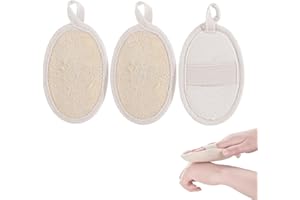 BILIANT 3 esponjas de lufa natural, exfoliante corporal, esponja de ducha, esponja de masaje, esponja de masaje natural Loofah, esponja de luffa reutilizable para mujer, hombre, baño, spa