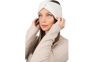 Dalle Piane Cashmere - Bandeau pour cheveux en cachemire mélangé, Made in Italy - Femme, Couleur: Blanc, Taille unique