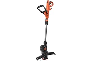 BLACK+DECKER Coupe-Bordures Filaire 450W, Coupe-Bordures Electrique 25 cm avec 2 Poignées, Manche Télescopique, Roue de Guidage et Déroulement du Fil Automatique, BESTE625-QS Multicolore