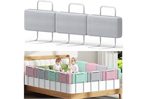 Kidsgigglz Bettgitter 60cm，Bettschutzgitter für Kinder，Rausfallschutz Bett，Baby Bettschutzgitter，Höhenverstellbar,Einfache Montage,Kinderbettgitter für Kinder mit Verstärktem Rahmen,Grau