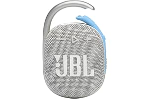 JBL CLIP 4 ECO Speaker Bluetooth Portatile, Cassa Altoparlante Wireless Compatta con Moschettone e Materiali Riciclati, Resistente ad Acqua e Polvere IP67, fino a 10 h di Autonomia, USB, Bianco