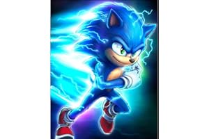 SCOOVY Sonicc The Hedgehog 5D Diamond Painting Kit Complet, Anime DIY Peinture Diamant Set pour Adultes Enfants, Painting Diamant pour offrir des cadeaux, des peintures murales et une décoration de maison