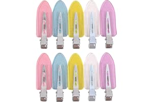 LAOXIANGJI 10 Piezas De Pinzas Para El Pelo Sin Doblar Clips,Sin Arrugas Pinzas Para El Cabello Para Mujer Niña Para El Peinado,Amarillo, Morado, Rosa, Blanco, Azul