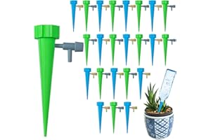 SUAFLNY 24 Pcs Kit Goutte à Goutte, Arrosage Goutte à Goutte Bouteille, Arroseurs Automatiques Plantes, Arrosage Plante Vacances Jardin Arrosage Automatique Interieur Cône Darrosage (B)