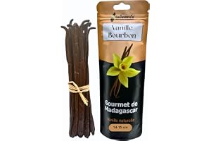 10 Bourbon vaniljstänger från Madagaskar, 14–15 cm, aromatiska, mjuka & glänsande, premium vanilj för bakning & desserter, återförslutningsbar zip-påse