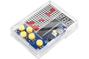 Henakmsl Retro DIY Game Console Handset with Acrylic Case, Soldering Practice Kit, Multiple Game Elements, Multiple Power Supply Methods