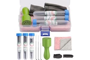 Doxiru Wool Felting Needle Tools, Wool Felting Tool Kit with 3 Sizes Felting Needles and 1/8 Needle Wooden Handle for Needle Felting Supplies Beginner or Professional (Green)