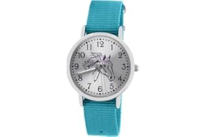 Pacific Time Kinder Armbanduhr Mädchen Jungen Kinderuhr Pferde Textil Armband