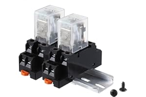 EPLZON DC 12V JQX-13FL 62PL Coil 8 Pin 10A DPDT LED Indicator Electromagnetic Power Relay With Plug-in Terminal Socket and DIN Slotted aluminum Rail