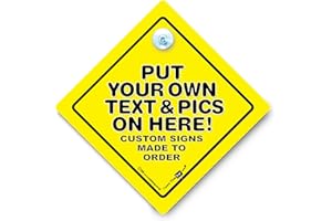 iwantthatsign.com Advertise Your Business Car Sign, Personalised Car On Board Sign, Custom Car Sign, WE'LL ADD ANY NAME, TEXT and IMAGES To Create Your Own Personalised Car Sign