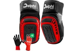 Delphi Żelowe ochraniacze na kolana do pracy, profesjonalna ochrona kolan z wygodną poduszką żelową, ochraniacze na kolana, dla profesjonalistów, rzemieślników, na plac budowy, do ogrodu, kafelków,