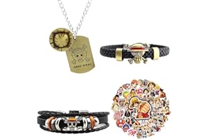 Ubephant Bracelet One Piece, One Piece Merch 53Pcs, One Piece Cadeaux, One Piece Collier, One Piece Autocollant, One Piece Bijoux, One Piece Accessoires, Cadeaux pour Les Enfants Fans