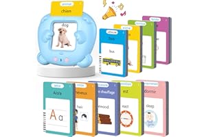 VISATOR 510 Mots Cartes Flash Parlantes Montessori Français Cartes éducatives pour Enfants Talking Flash Cards 255 Feuilles de 3+ Ans Jouets éducatifs Cadeaux d'anniversaire pour Enfants(Français Bleu 510)