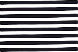 Shappy 8 Pièces Bandeaux de Sport Mince Élastique Bandes de Tête Antidérapantes Hairband pour Jogging Football Faire Yoga et Autre Exercices (Noir)